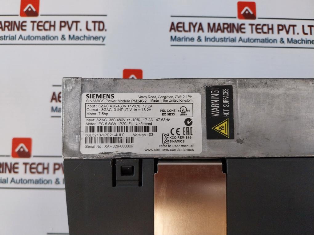 Siemens PM240-2 Sinamics Power Module 6SL3210-1PE21-4UL0