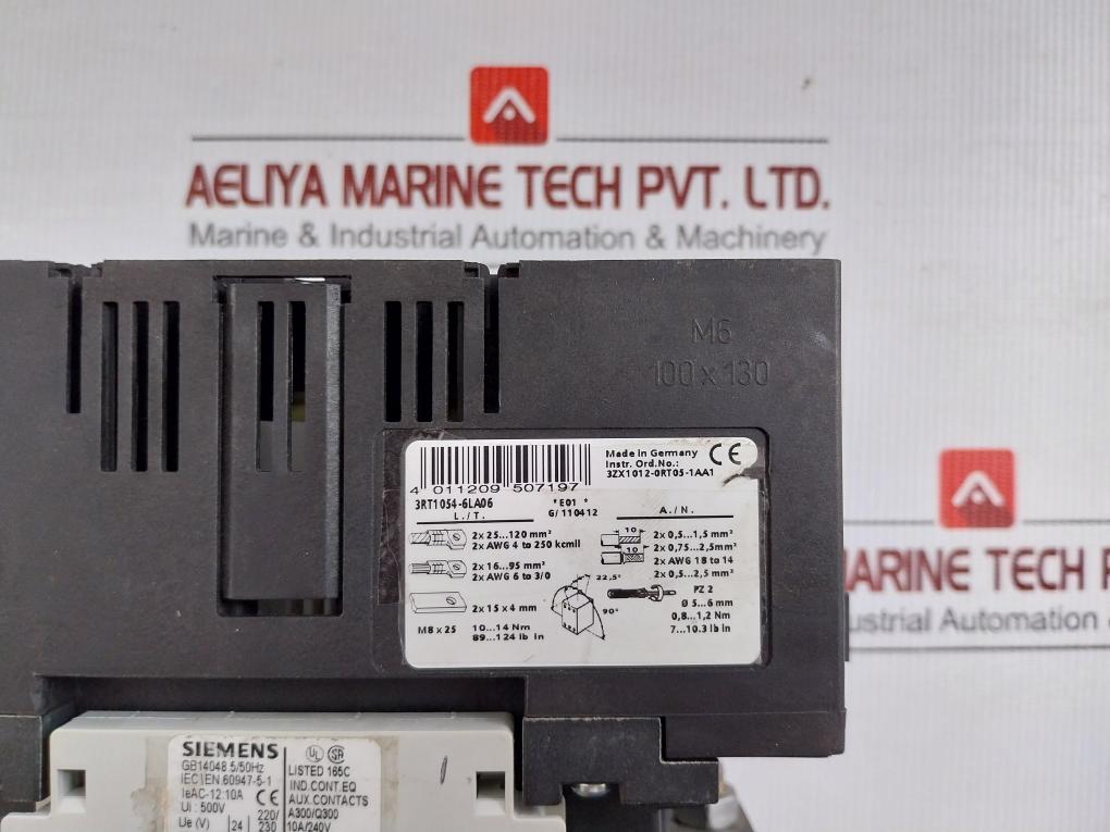 Siemens Power Contactor 140A 600V 3Rt1054-6…6