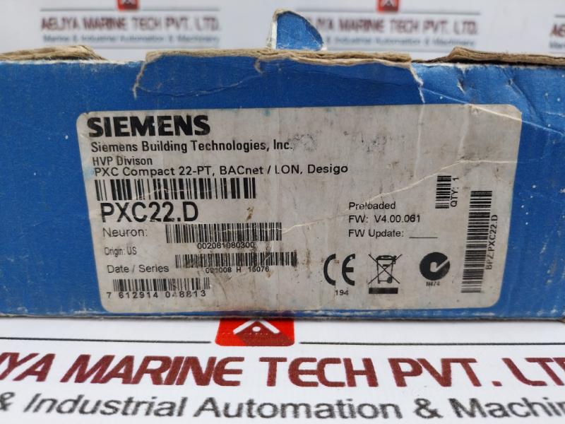 Siemens Pxc22.D Bacnet On Lon Talk Desigo Controller 24V 30Va Class 2 Ip20