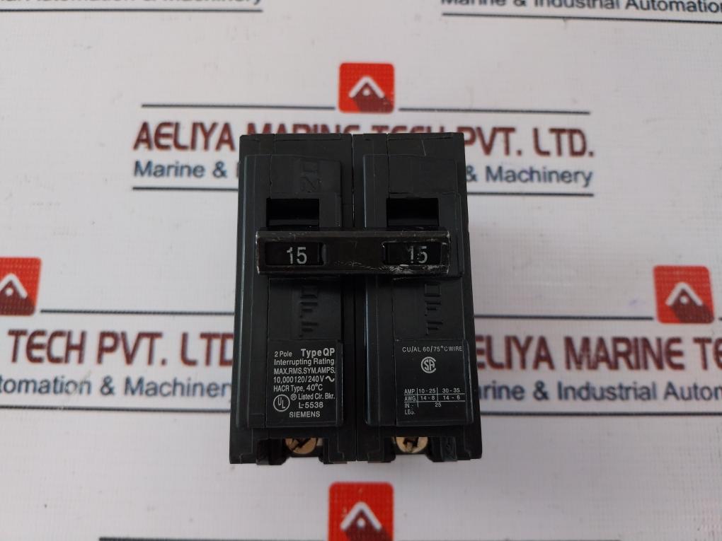 Siemens Q215 2 Pole Circuit Breaker 15A 60Hz