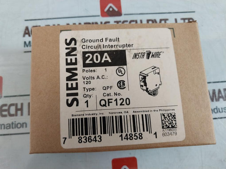 Siemens Qf120 Ground Fault Circuit Interrupter 807521A00 Rev.5 20A