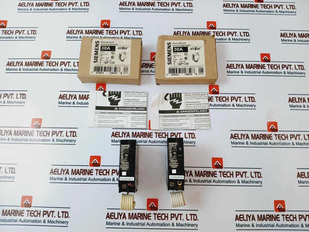 Siemens Qf130 Ground Fault And Circuit Interrupter 1 Pole Qpf 30A 120V~ 60Hz