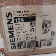 Siemens Qf215 Qpf Ground Fault Circuit Interrupter Breaker 2 Pole 15A 120/240V~