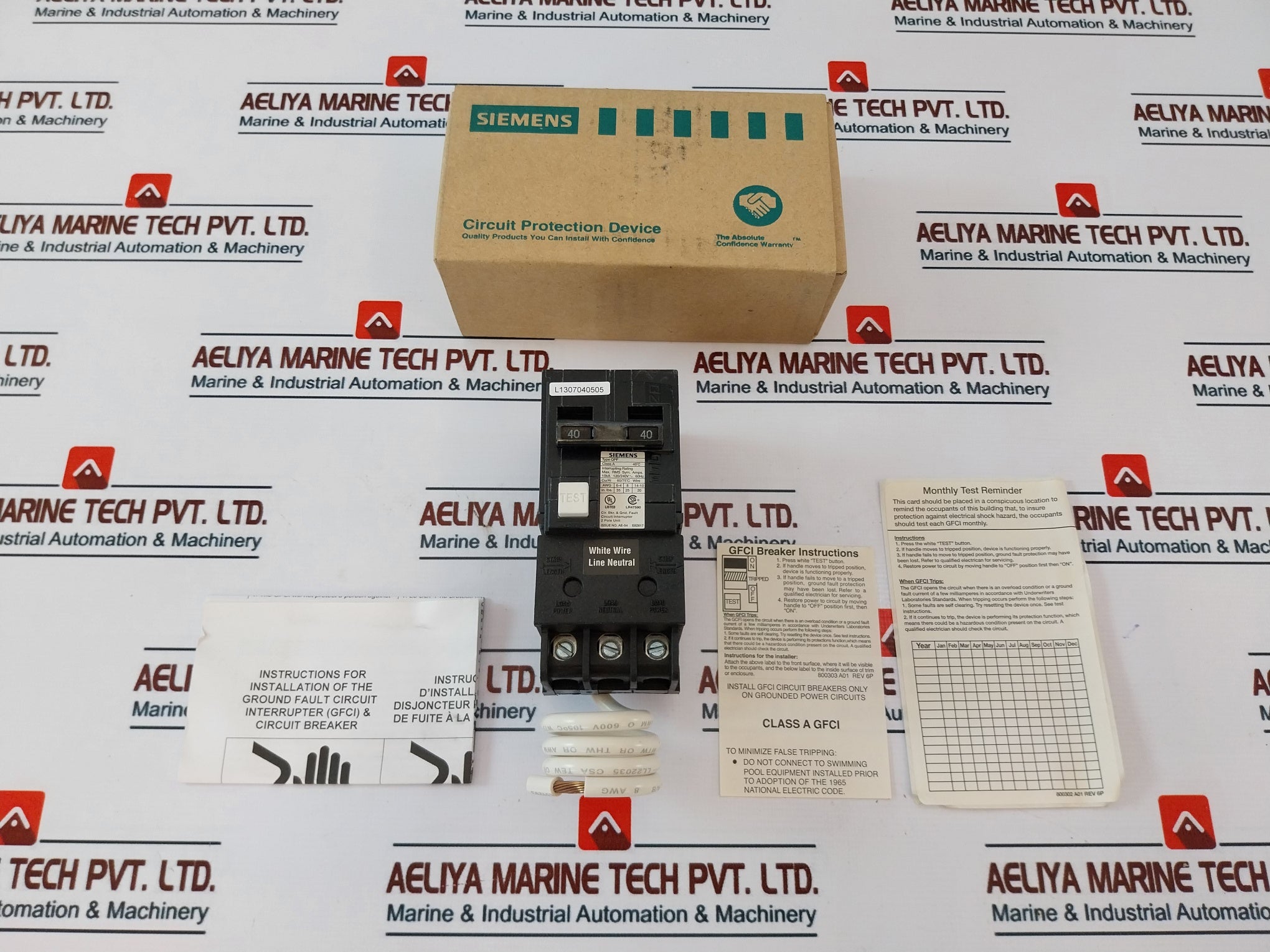 Siemens Qf240 Ground Fault Circuit Breaker 2 Pole 40A