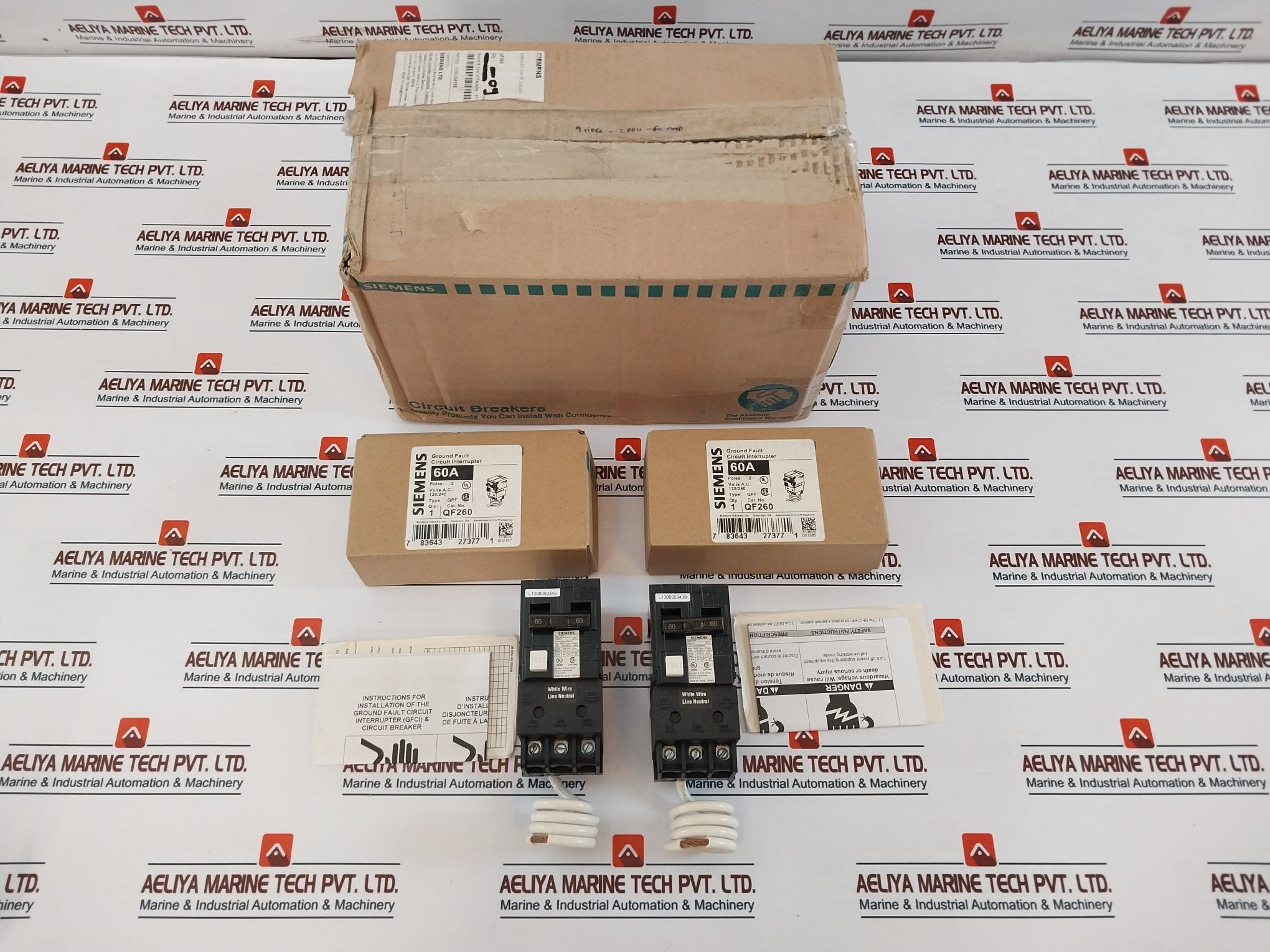 Siemens Qf260 Ground Fault Circuit Interrupter Breaker Qpf 2 Pole 60A 120-240V~