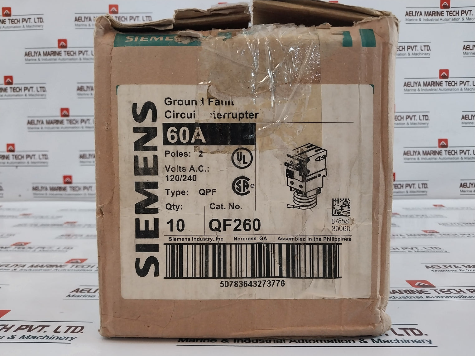 Siemens Qf260 Ground Fault Circuit Interrupter Breaker Qpf 2 Pole 60A 120-240V~