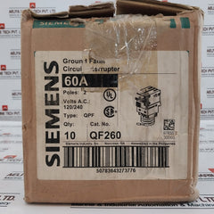 Siemens Qf260 Ground Fault Circuit Interrupter Breaker Qpf 2 Pole 60A 120-240V~
