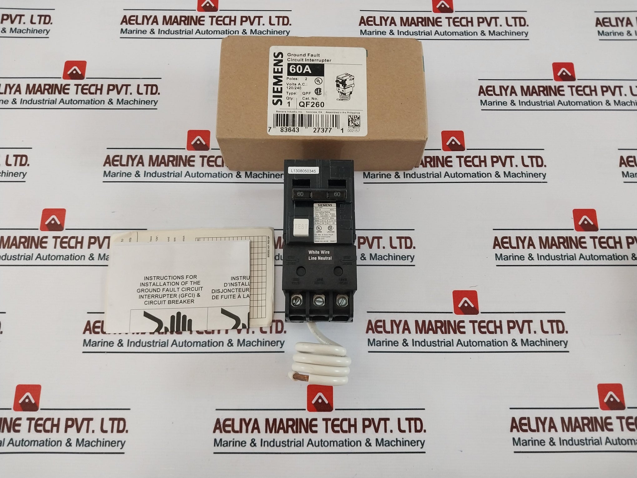 Siemens Qf260 Ground Fault Circuit Interrupter Breaker Qpf 2 Pole 60A 120-240V~