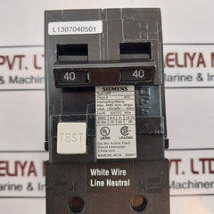 Siemens Qpf Ground Fault Circuit Interrupter Breaker Qf240 40Amp 120/240V~ 60Hz