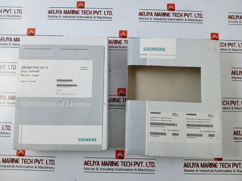 Siemens Sicam Pas/pqs Power Automation/quality System License Card Cd V8.13