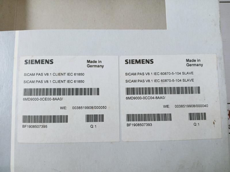 Siemens Sicam Pas/pqs Power Automation/quality System License Card Cd V8.13