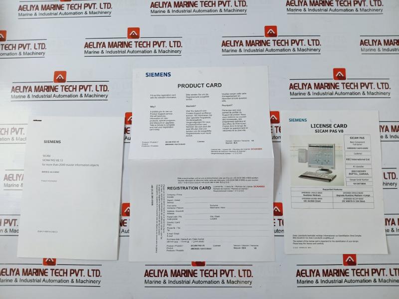 Siemens Sicam Pas/pqs Power Automation/quality System License Card Cd V8.13