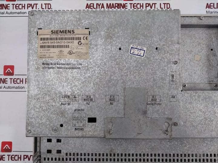 Siemens 1P 6Av6 545-0Ag10-0Ax0 Simatic Multi Panel Mp270B Touch-10 Tft Ip65