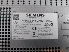 Siemens Simatic 1P 6Av6 644-0Ab01-2Ax0 Touch Panel