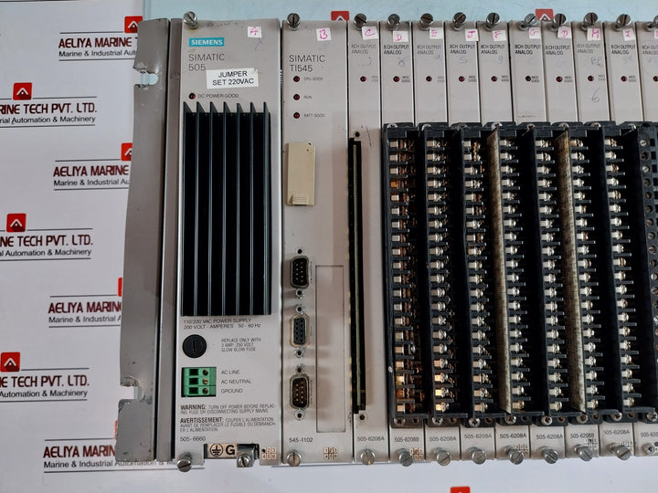 Siemens Simatic 505, 505-6660, 545-1102, 505-6208A, 505-6208B Module Rack