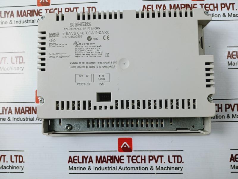 Siemens Simatic 6Av6 640-0Ca11-0Ax0 Tp177 Micro Panel Dc 24V 0.35A S C-u5G02555