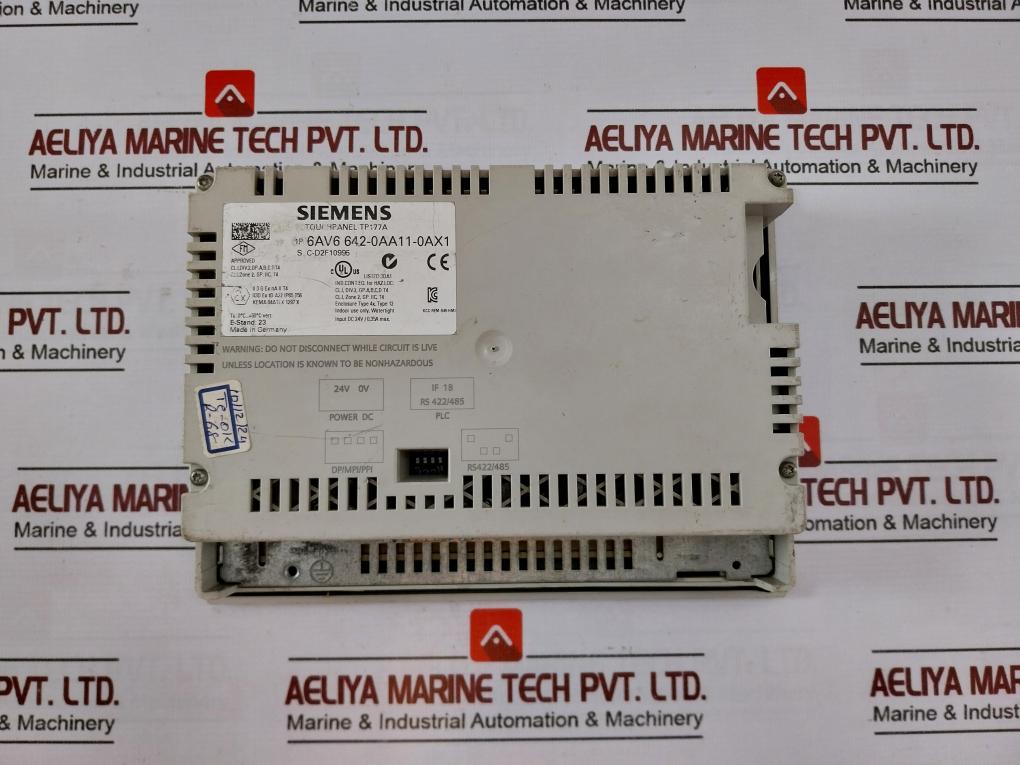 Siemens Simatic 6Av6 642-0Aa11-0Ax1 Operator Interface Touch Panel Dc24V