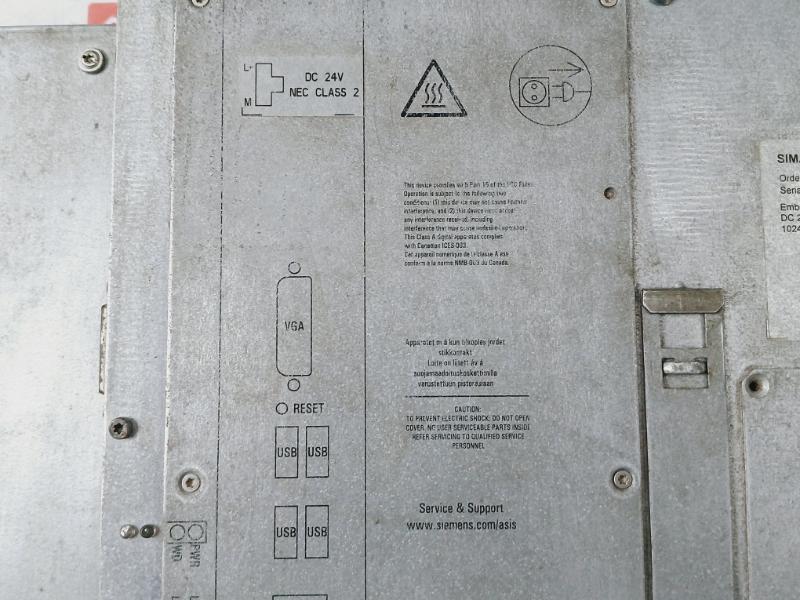 Siemens Simatic 6Av7853-0Ae20-4Da0 Panel Pc 477B 15 Inch Touchscreen Dc24V