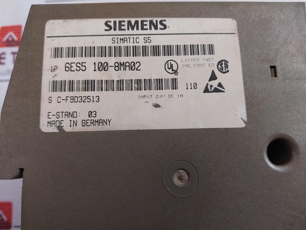 Siemens Simatic 6Es5 100-8Ma02 Central Processor Unit 6Es5 375-1La15