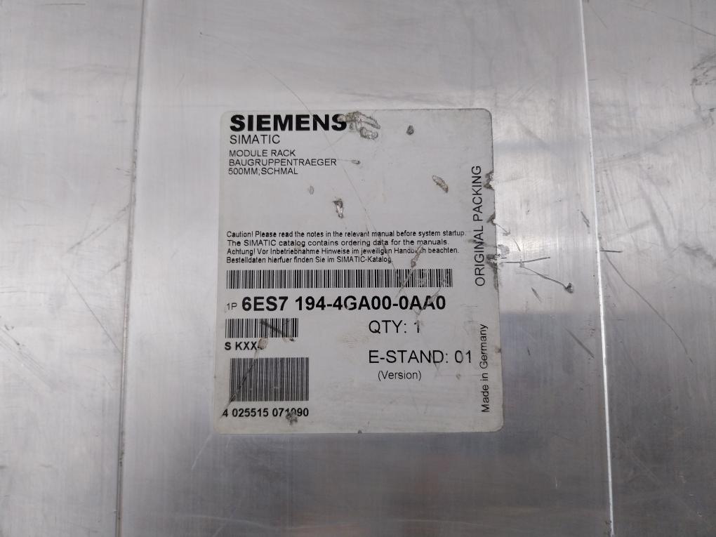 Siemens Simatic 6ES7 194-4AD00-0AA0 DC 24V Input Module 500MM Narrow/Small