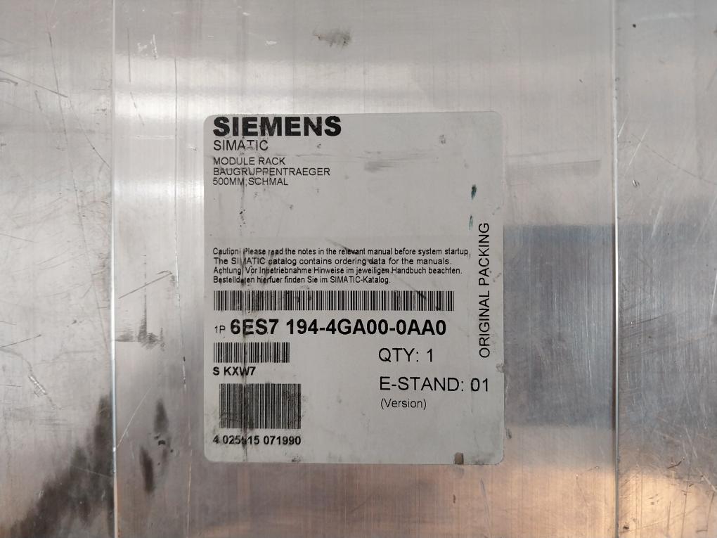 Siemens Simatic 6Es7 194-4An00-0Aa0 Rack Module Ver V3.2.11 6Es7 194-4Ga00-0Aa0