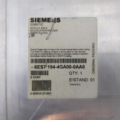 Siemens Simatic 6Es7 194-4Ga00-0Aa0 500Mm Narrow Module Rack Assembly Carrier