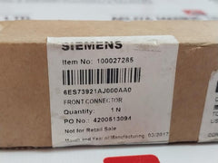 Siemens Simatic 6Es7 392-1Aj00-0Aa0 Front Connector S Wmr/J1