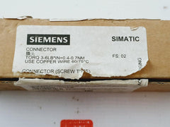 Siemens Simatic 6Es7 392-1Aj00-0Aa0 Front Connector S Jxq/J8