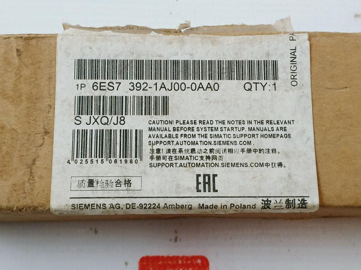 Siemens Simatic 6Es7 392-1Aj00-0Aa0 Front Connector S Jxq/J8