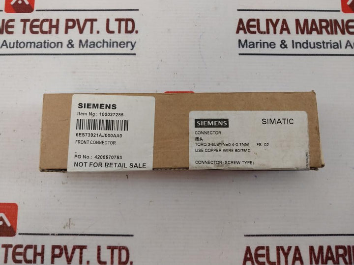 Siemens Simatic 6Es7 392-1Aj00-0Aa0 Front Connector S Wmr/J8