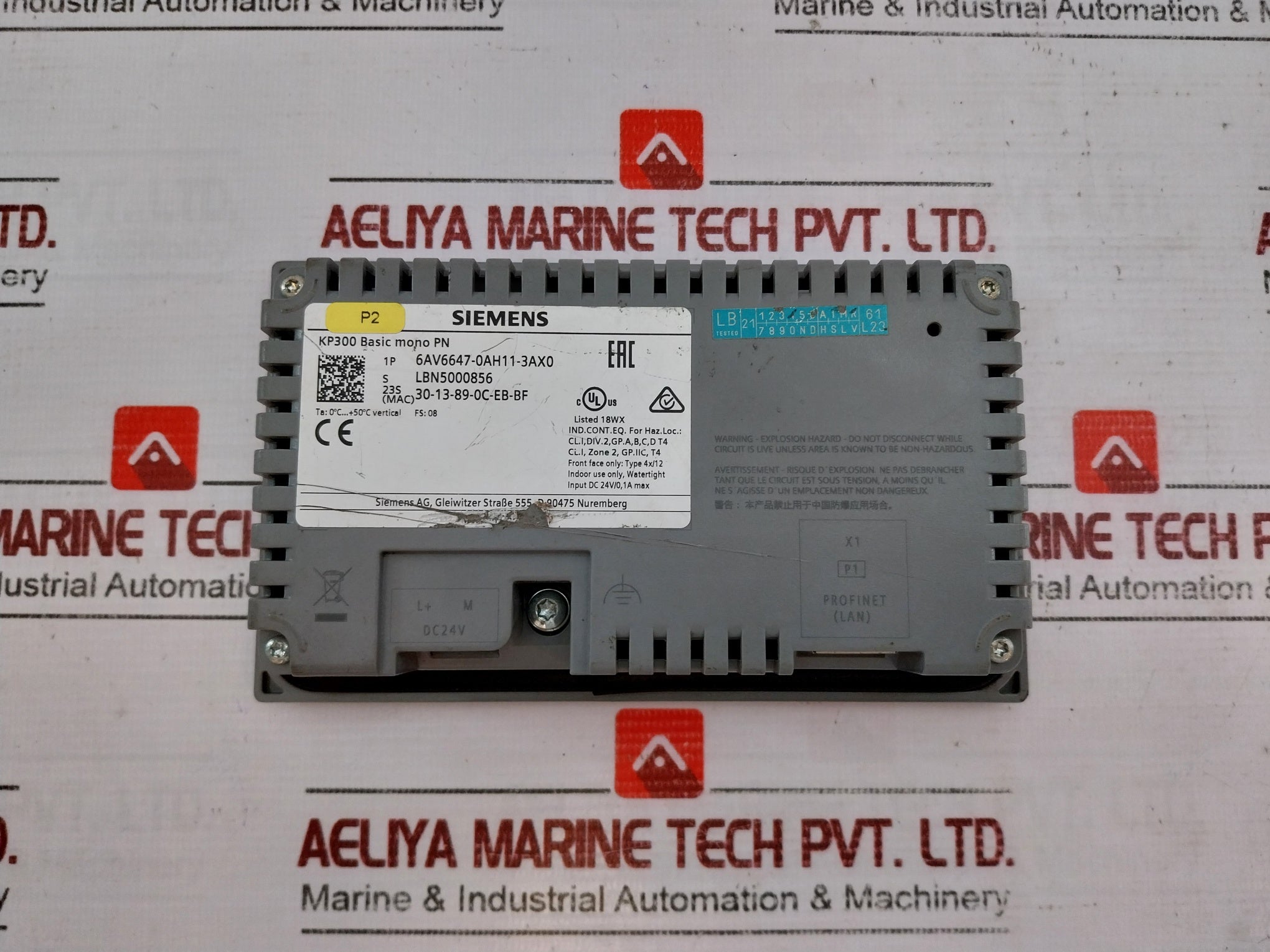 Siemens Simatic 6av6647-0ah11-3ax0 Hmi Kp300 Basic Mono Panel Dc 24v 0.1a