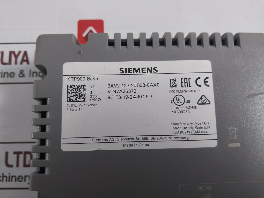 Siemens Simatic Hmi 6Av2 123-2Jb03-0Ax0 Touch Screen Panel Dc 24V 0.44A