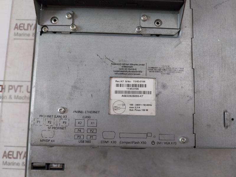 Siemens Simatic Hmi Ipc677C Panel Pc 6Av7423-2Ac00-0Ca1 Rev.K7 100-240V/50-60Hz