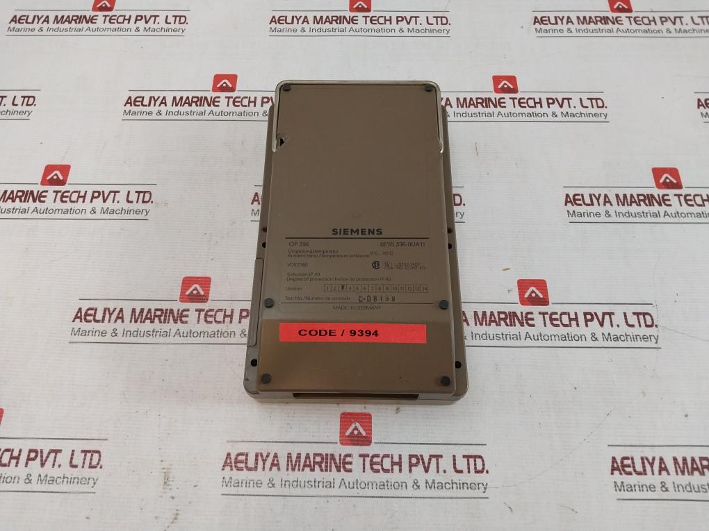 Siemens Simatic Op 396 6Es5 396-0Ua11 Operator Panel Ip40 250V, 0 C - 45 C