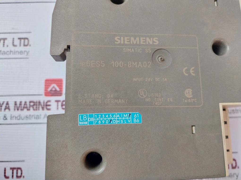 Siemens Simatic S5-100U 6Es5 100-8Ma02 Central Processing Unit A5E00240156