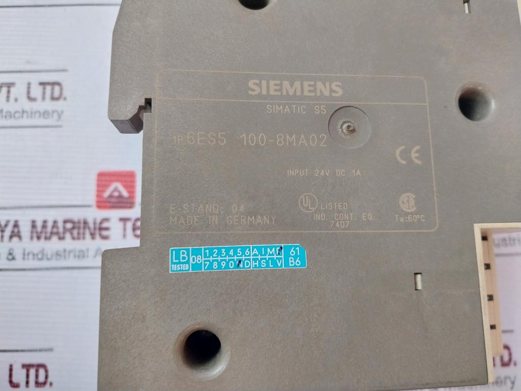 Siemens Simatic S5-100U 6Es5 100-8Ma02 Central Processing Unit