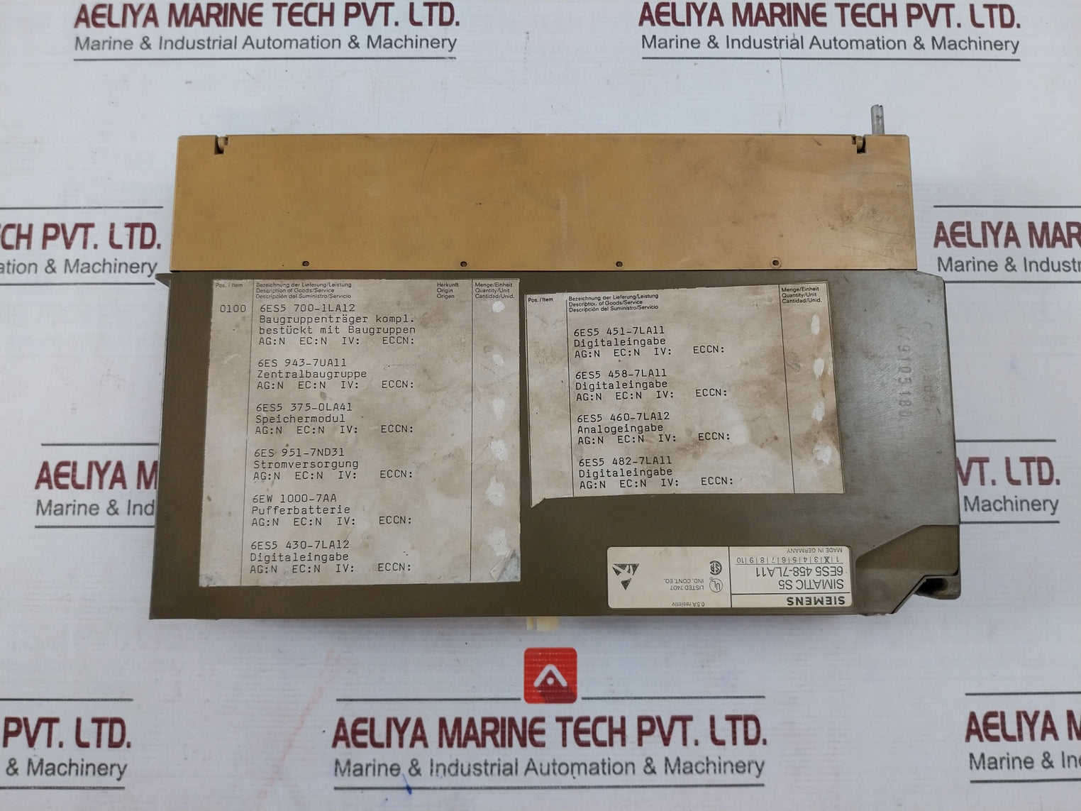 Siemens Simatic S5 Din 41752 Modular Power Supply Rack 6Es5 943-7Ua11, 375-0La41