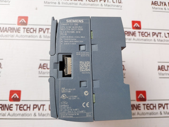 Siemens Simatic S7-1200 6Es7 214-1Bg31-0Xb0 Plc Cpu 1214C Ac/Dc/Rly