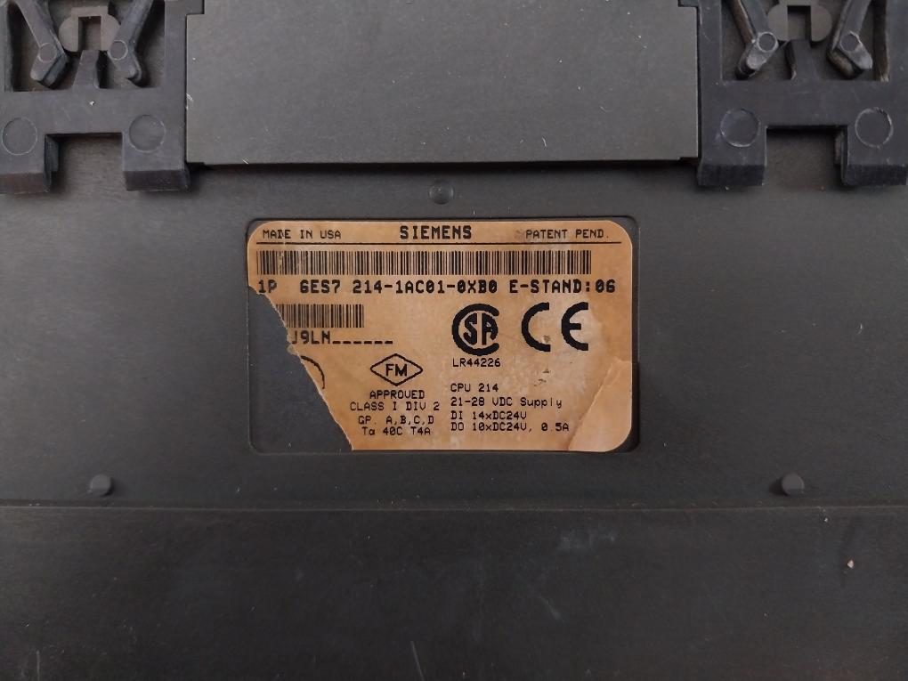 Siemens Simatic S7-200 6Es7 214-1Ac01-0Xb0 Cpu Compact Unit Dc 24V 21-28 Vdc