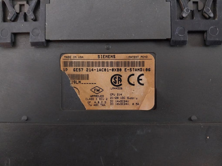 Siemens Simatic S7-200 6Es7 214-1Ac01-0Xb0 Cpu Compact Unit Dc 24V 21-28 Vdc