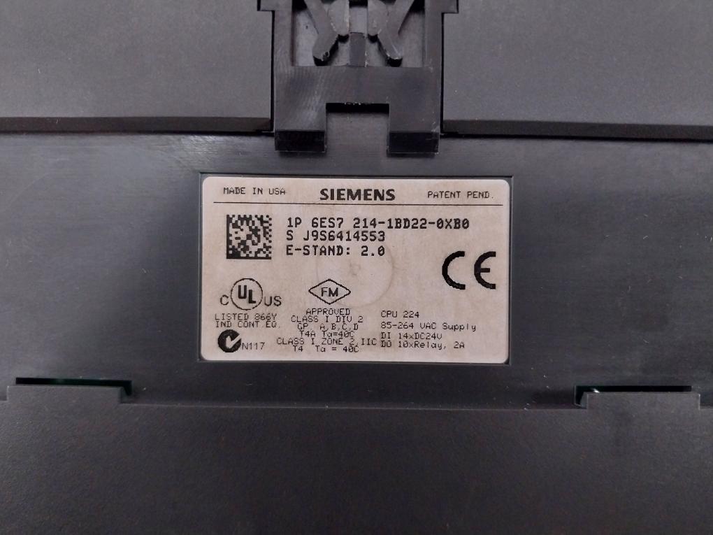 Siemens Simatic S7-200 6Es7 214-1Bd22-0Xb0 Cpu Unit Cpu 224 85-264 Vac