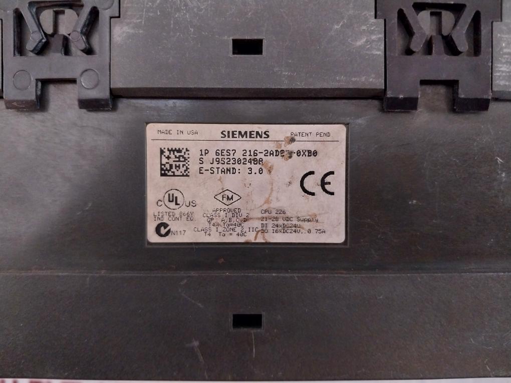 Siemens Simatic S7-200 6Es7 216-2Ad22-0Xb0 Cpu Compact Unit 21-28 Vdc 0.75A