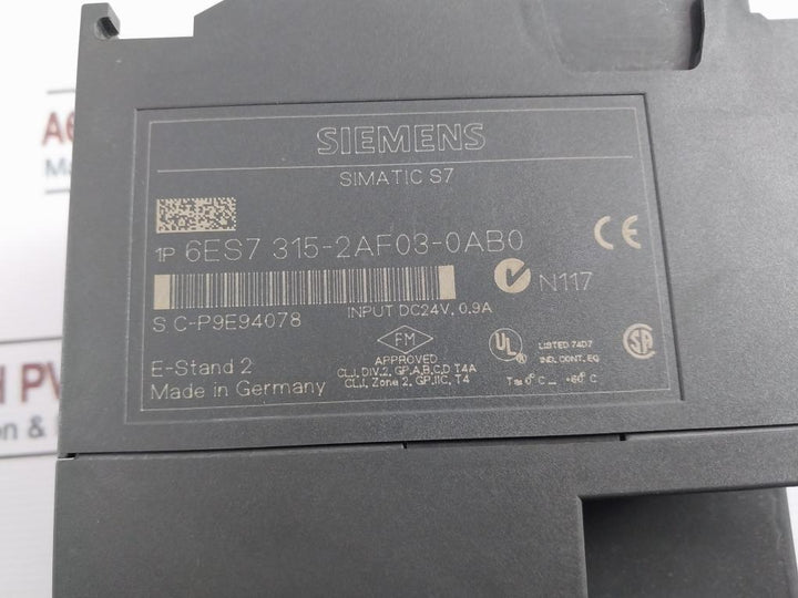 Siemens Simatic S7-300 1P 6Es7 315-2Af03-0Ab0 Power Supply