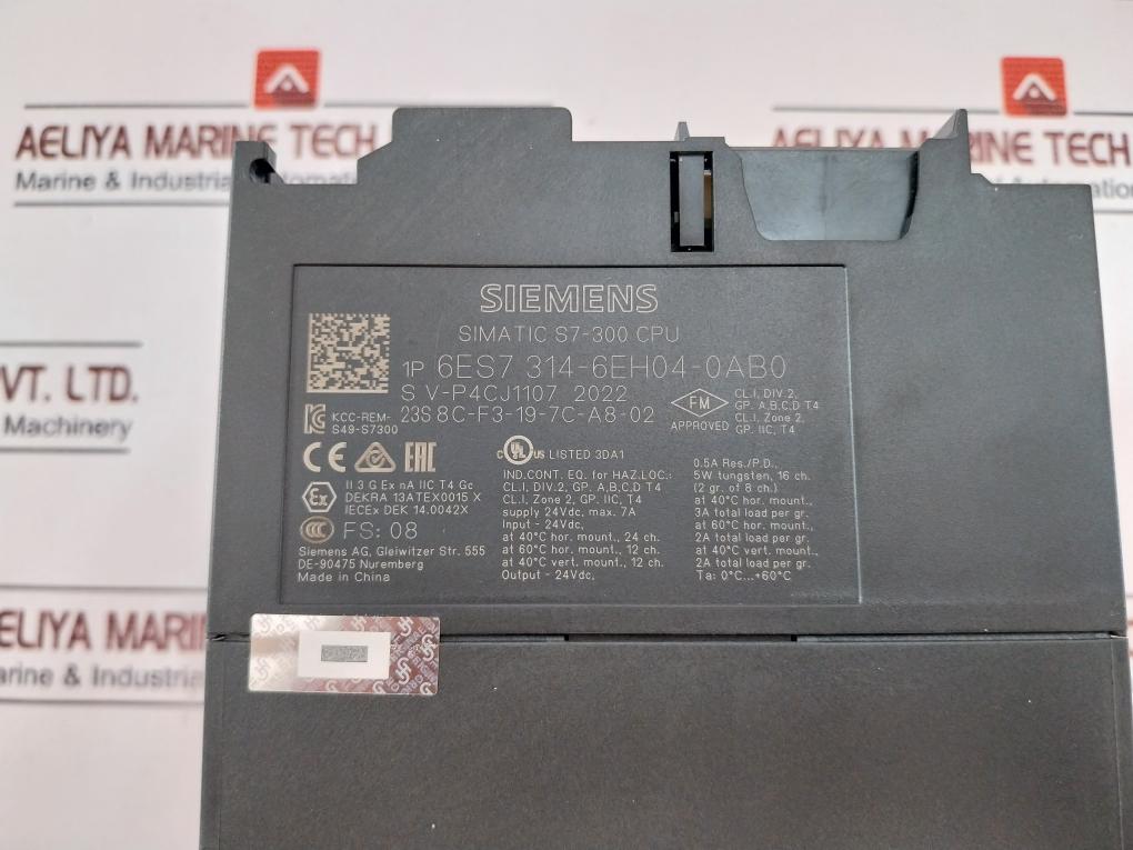 Siemens Simatic S7-300 Cpu Unit Cpu314C-2 Pn/Dp,  Ai5/A02X12Bit  Di16/D016Xdc24V