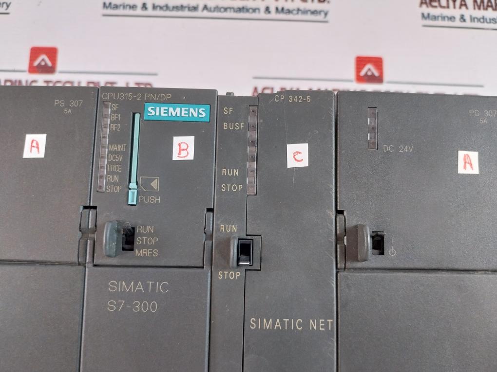 Siemens Simatic S7-300, 307-1Ea01-0Aa0, 315-2Eh14-0Ab0, 342-5Da03-0Xe0 Module