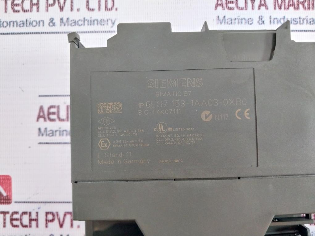 Siemens Simatic S7 1P 6Es7 153-1Aa03-0Xb0 Interface Module With I/O Modules