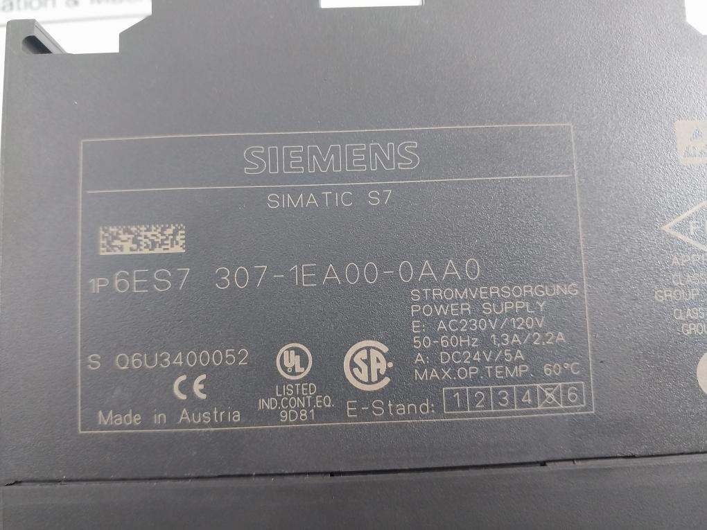 Siemens Simatic S7 1P 6Es7 307-1Ea00-0Aa0 Power Supply