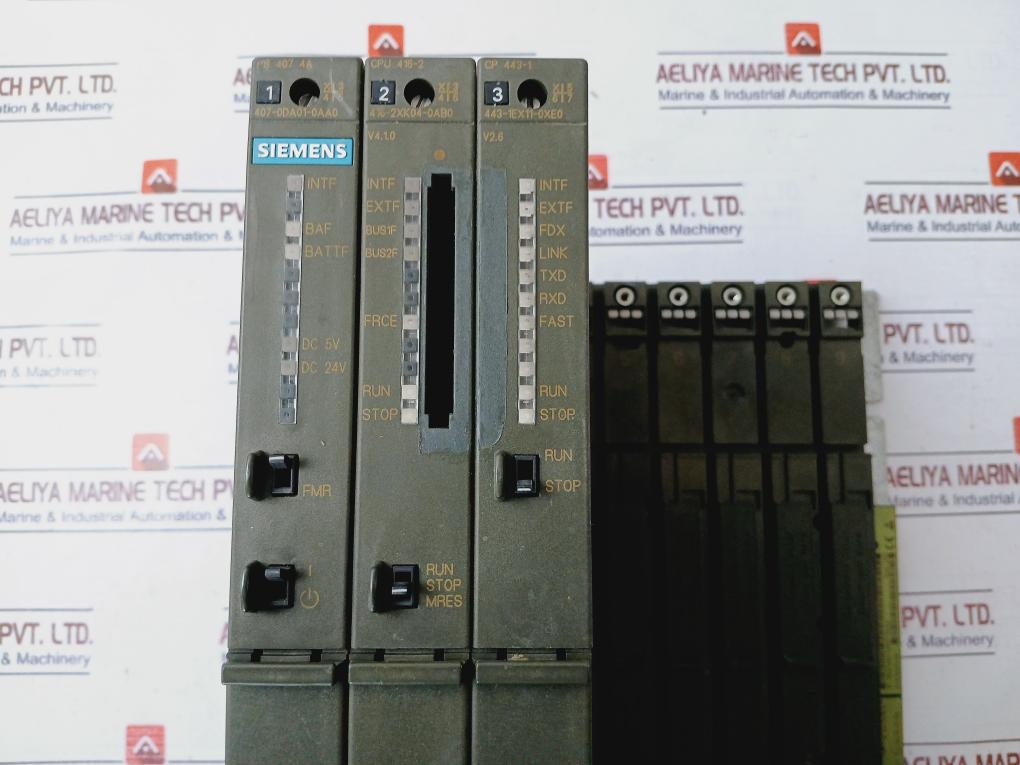 Siemens Simatic S7 1P 6Gk7 443-1Ex11-0Xe0/1P 6Es7 407-0Da01-0Aa0 Rack Module