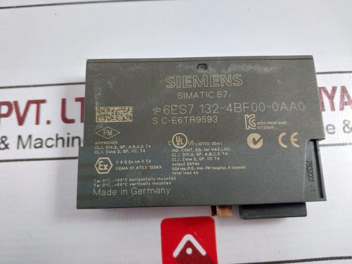 Siemens Simatic S7 6Es7 132-4Bf00-0Aa0 Analog Input Module Dc24V/0.5A 7832001-1