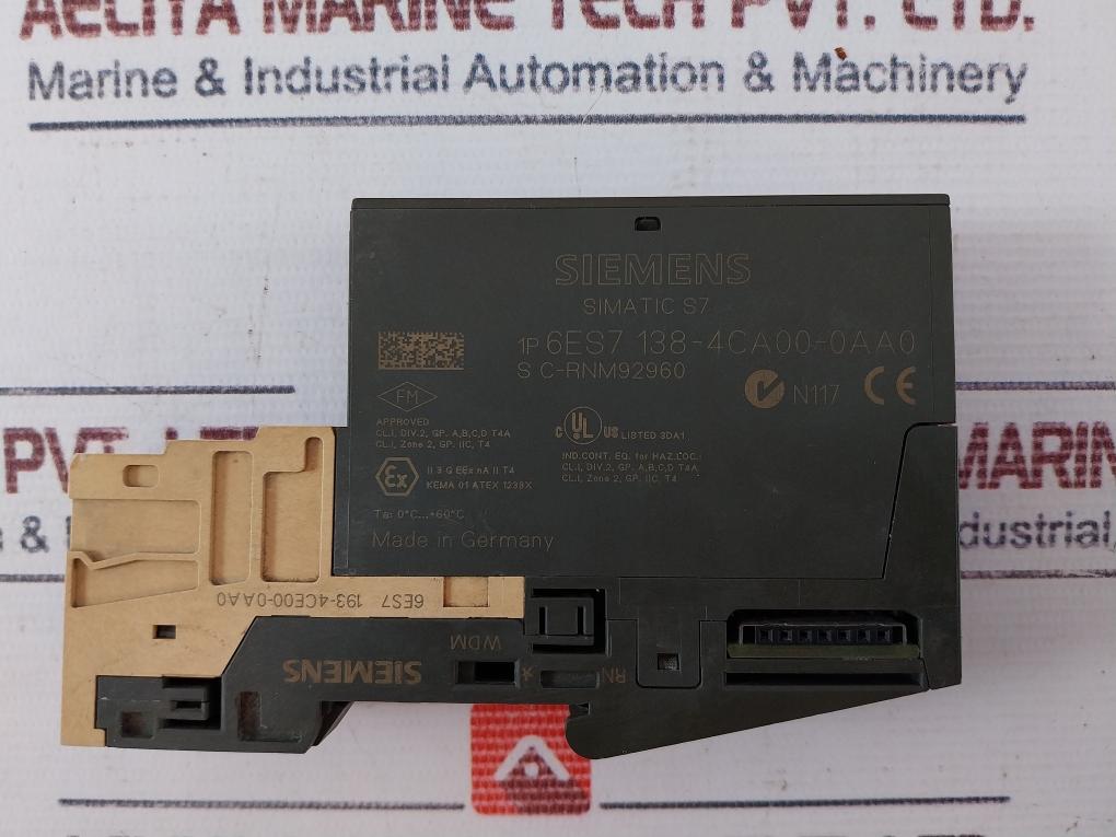 Siemens Simatic S7 6Es7 138-4Ca00-0Aa0 Pm-e Power Module 24 Vdc 6Es7 193-4Ce00-0Aa0